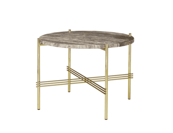 שולחן קפה עגול עם רגלי זהב